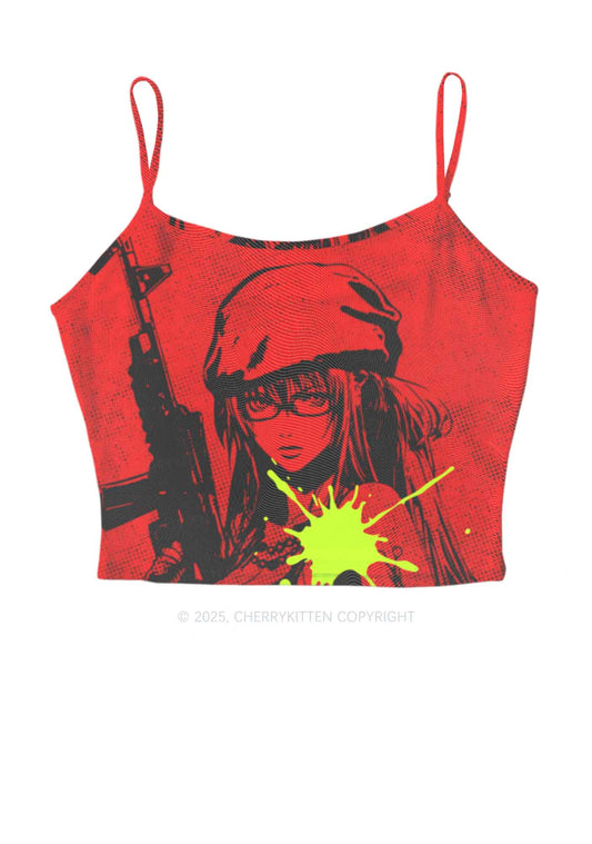 Neon Shot Y2K Mesh Cami Tank Cherrykitten
