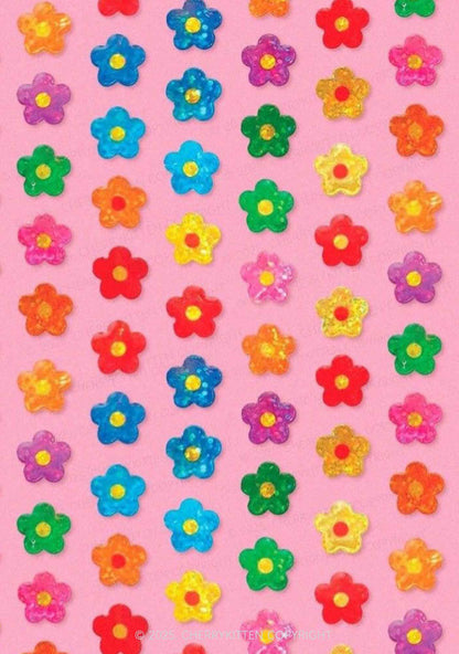 Rainbow Flower Y2K Print Bikini Set Cherrykitten