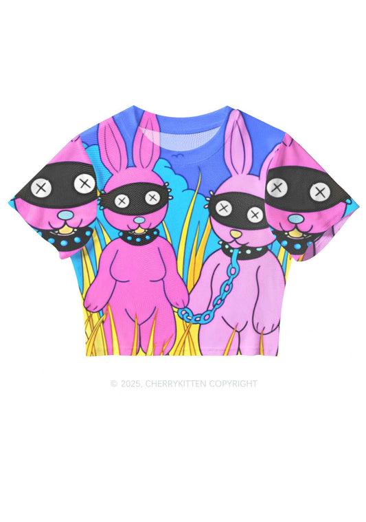 BDSM Bunny Y2K Mesh Crop Top Cherrykitten