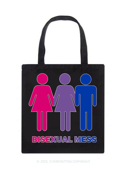 Bisexual Mess Love Pride Y2K Canvas Tote Bag Cherrykitten