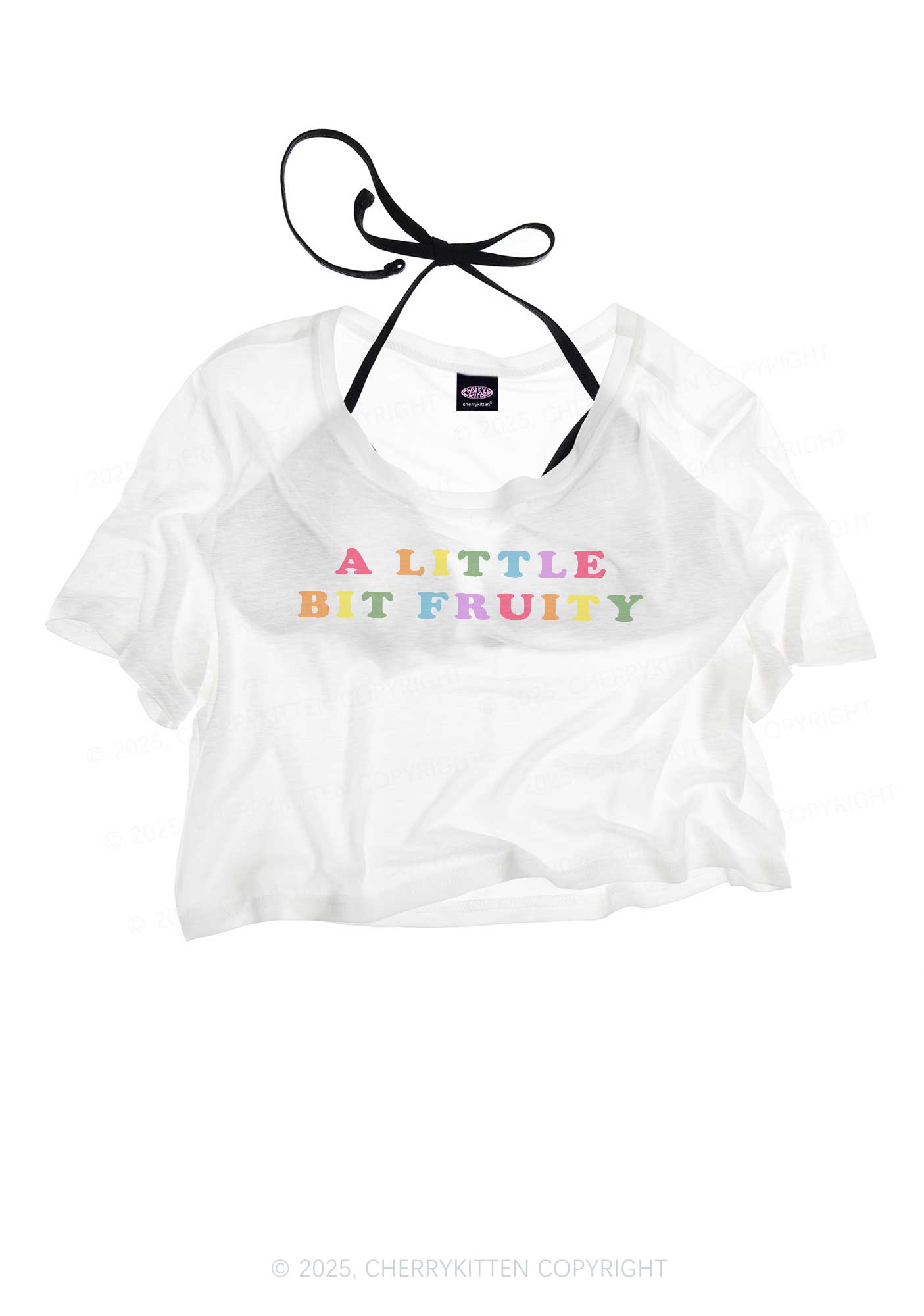 Bit Fruity Pride Y2K Sheer Crop Tee Cherrykitten