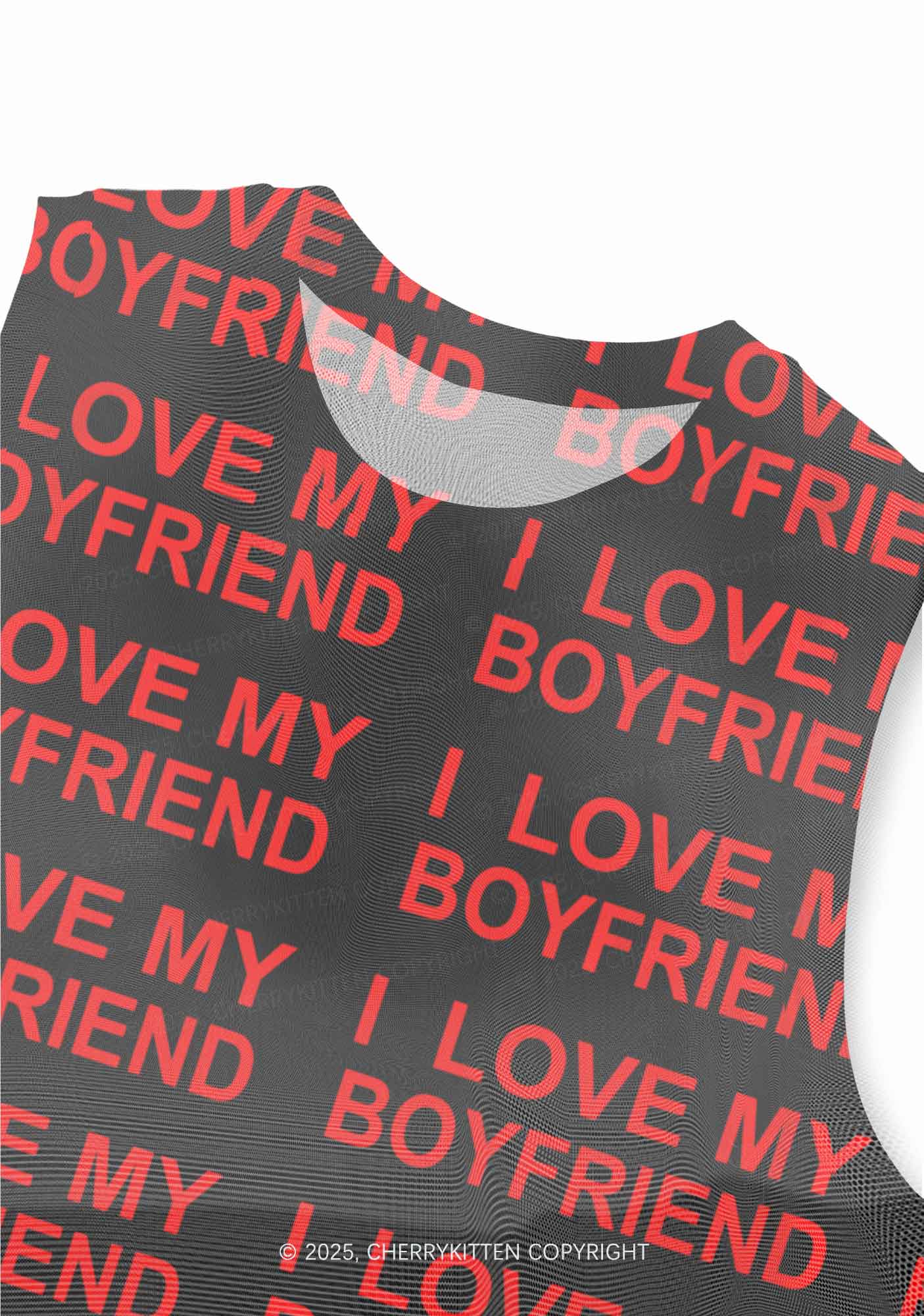 I Love My Boyfriend Y2K Mesh Muscle Tank Cherrykitten