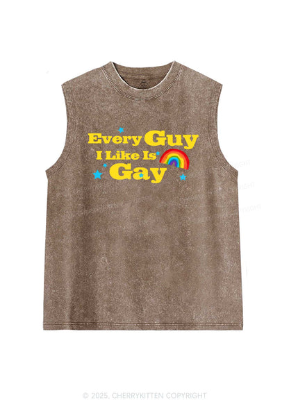 I Like Gay Pride Y2K Washed Muscle Tank Cherrykitten