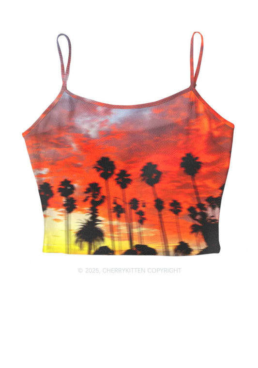Sunset Palms Y2K Mesh Cami Tank Cherrykitten