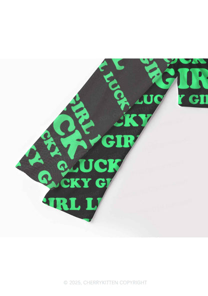 Lucky Girl Y2K Mesh Long Sleeve Crop Top Cherrykitten