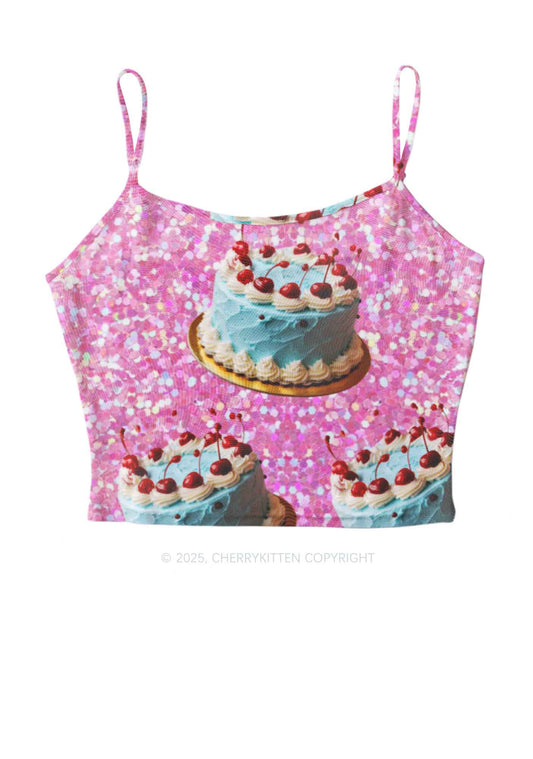 Cherry Cakes Y2K Mesh Cami Tank Cherrykitten