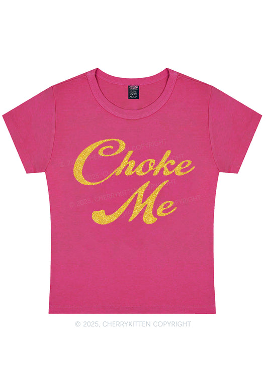 Glitter Choke Me Y2K Baby Tee Cherrykitten