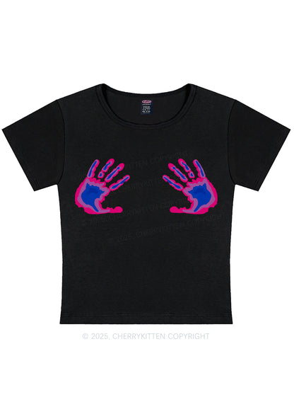 Bisexual Thermal Hands Pride Y2K Baby Tee Cherrykitten