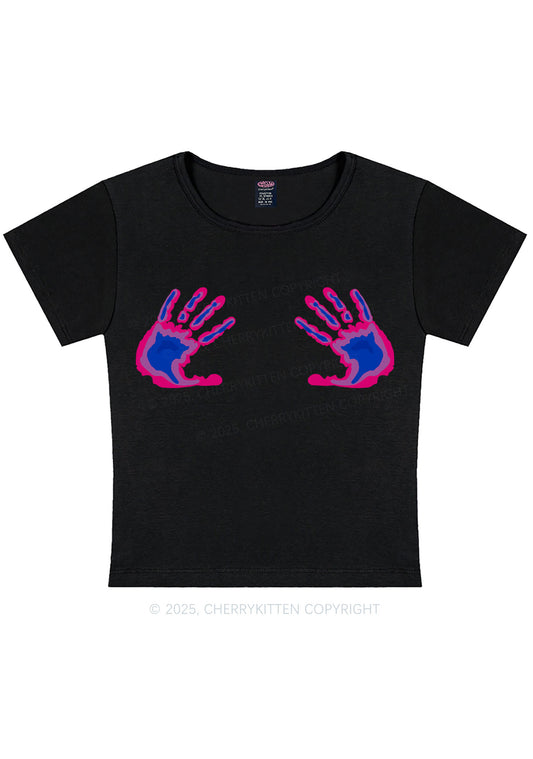 Bisexual Thermal Hands Pride Y2K Baby Tee Cherrykitten