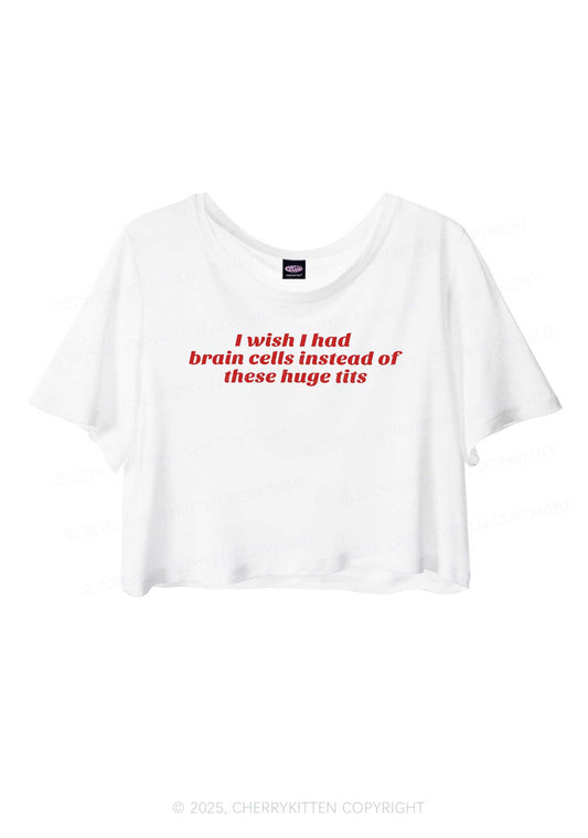 I Wish Brain Cells Y2K Sheer Crop Tee Cherrykitten