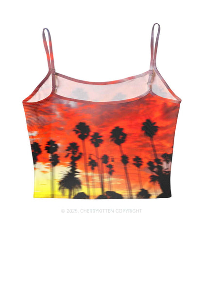 Sunset Palms Y2K Mesh Cami Tank Cherrykitten