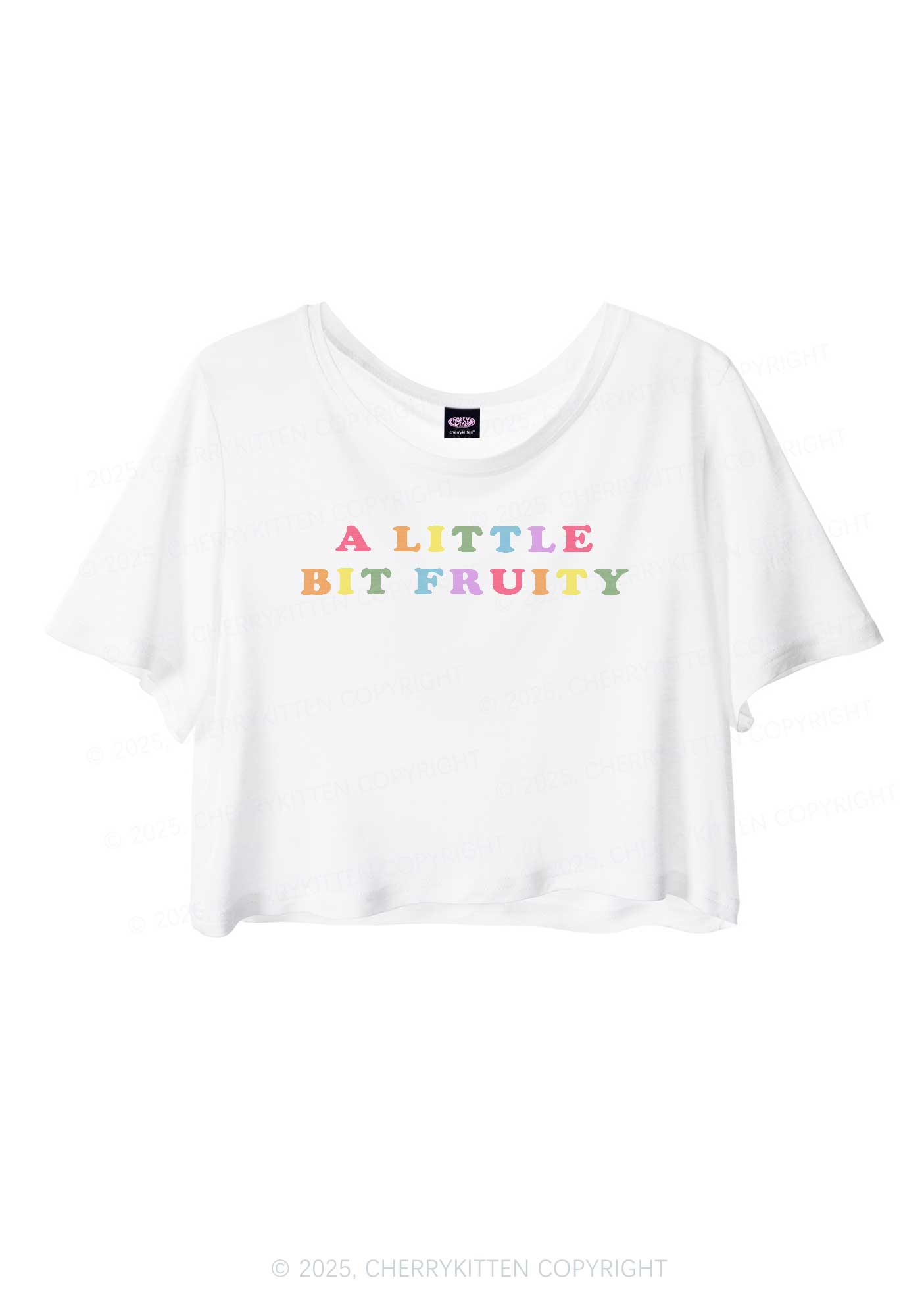 Bit Fruity Pride Y2K Sheer Crop Tee Cherrykitten