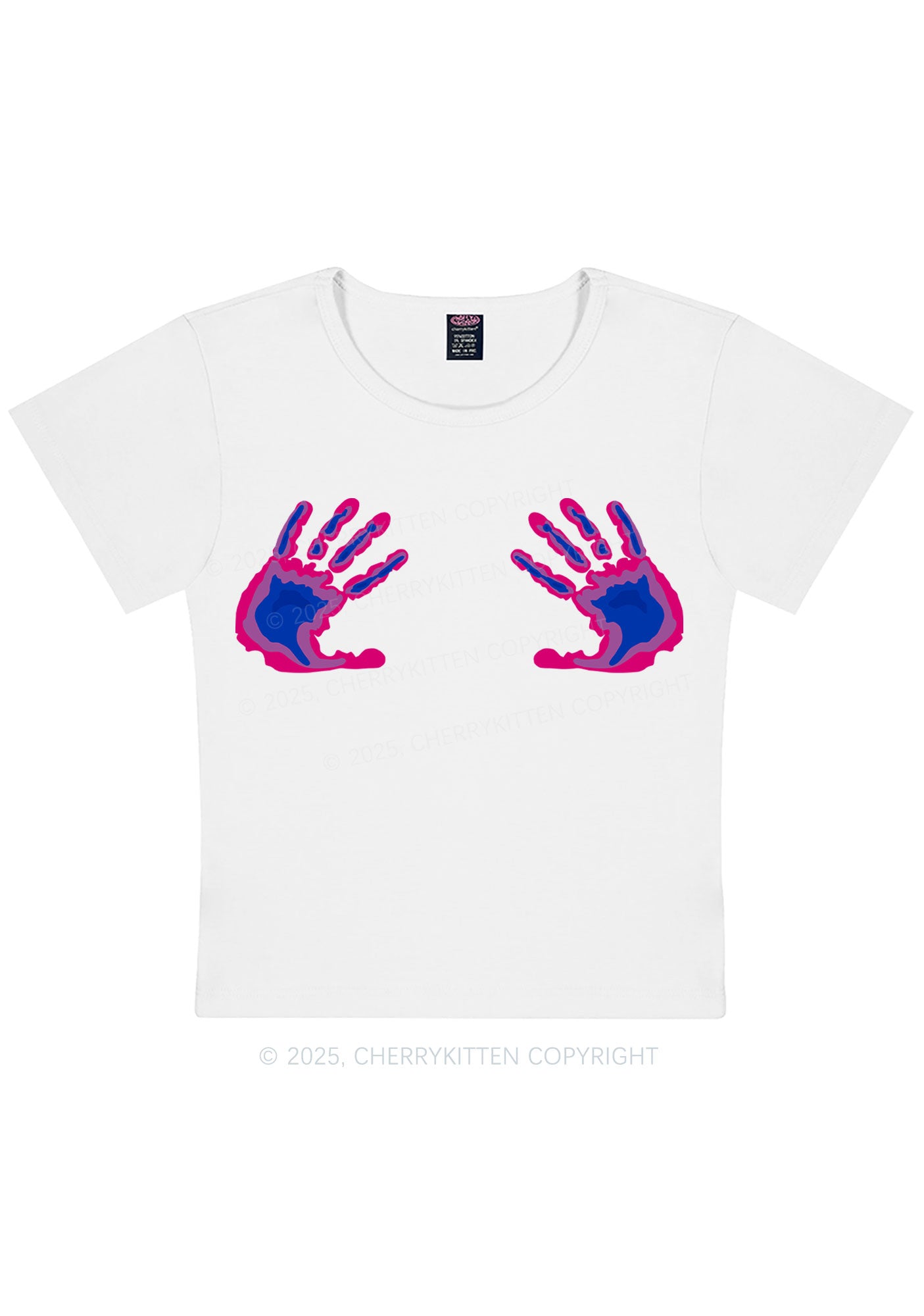 Bisexual Thermal Hands Pride Y2K Baby Tee Cherrykitten