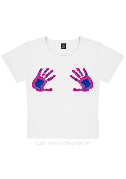 Bisexual Thermal Hands Pride Y2K Baby Tee Cherrykitten