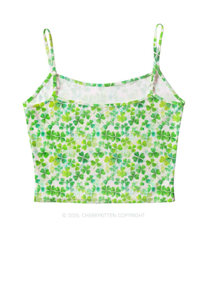 Green Shamrock Y2K Mesh Cami Tank Cherrykitten