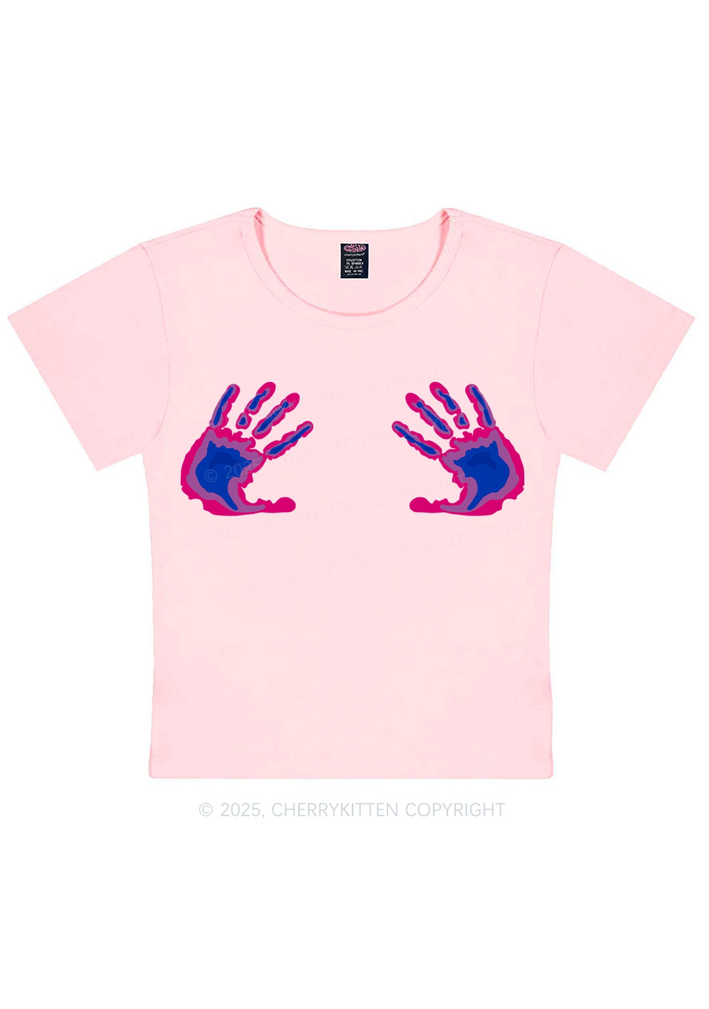 Bisexual Thermal Hands Pride Y2K Baby Tee Cherrykitten