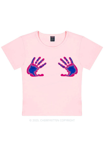 Bisexual Thermal Hands Pride Y2K Baby Tee Cherrykitten