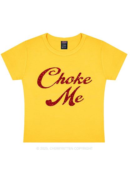 Glitter Choke Me Y2K Baby Tee Cherrykitten