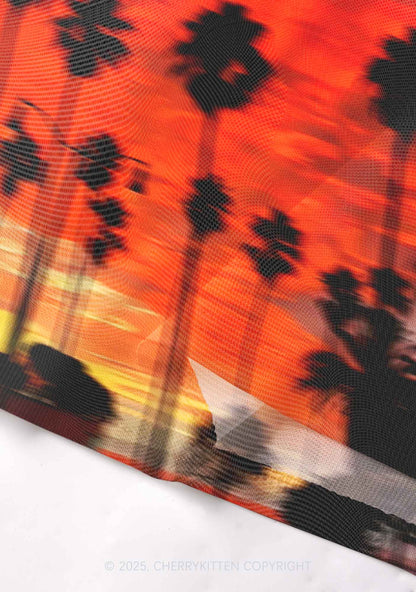 Sunset Palms Y2K Mesh Cami Tank Cherrykitten