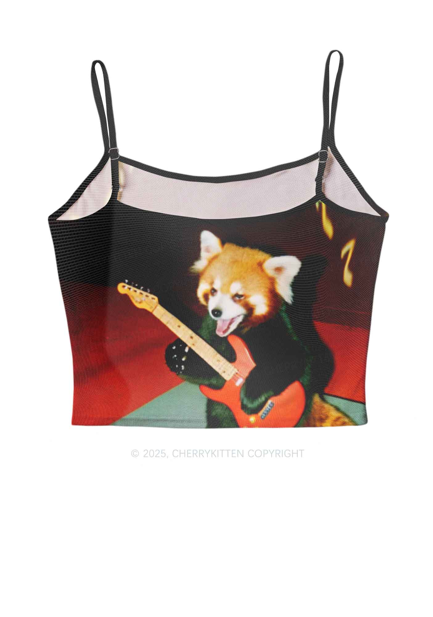 Guitar Raccoon Y2K Mesh Cami Tank Cherrykitten