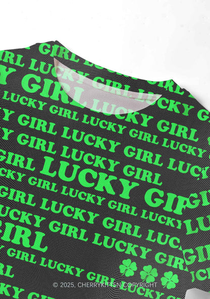 Lucky Girl Y2K Mesh Crop Top Cherrykitten