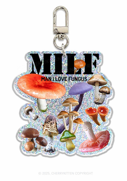Mxxf Mushrooms 1Pc Y2K Glitter Keychain Cherrykitten