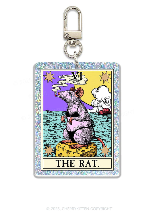 The Rat Smoking 1Pc Y2K Glitter Keychain Cherrykitten