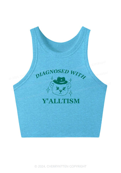 Diagnosed With Y'alltism Y2K Crop Tank Top Cherrykitten