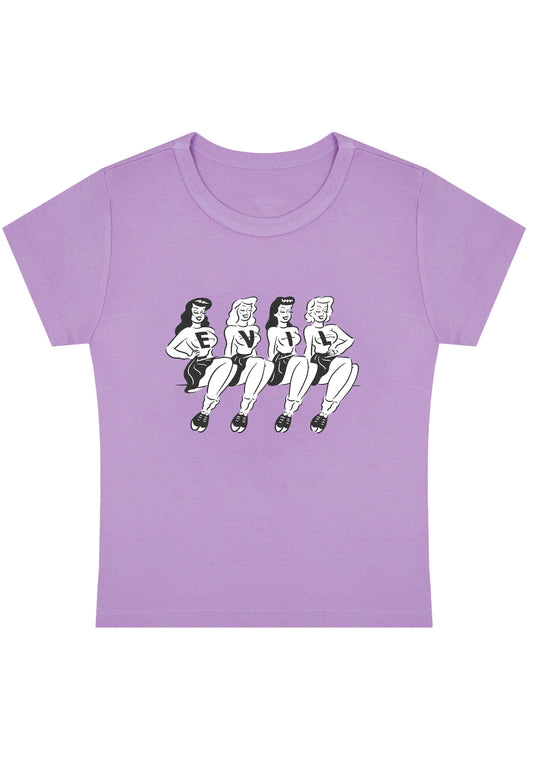 Four Girls Evil Y2K Baby Tee