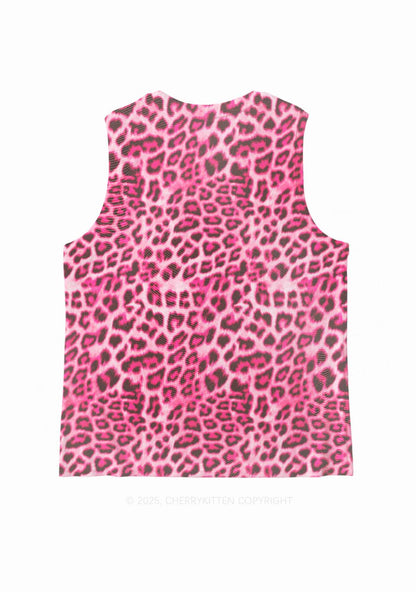 Pink Leopard Y2K Mesh Muscle Tank Cherrykitten