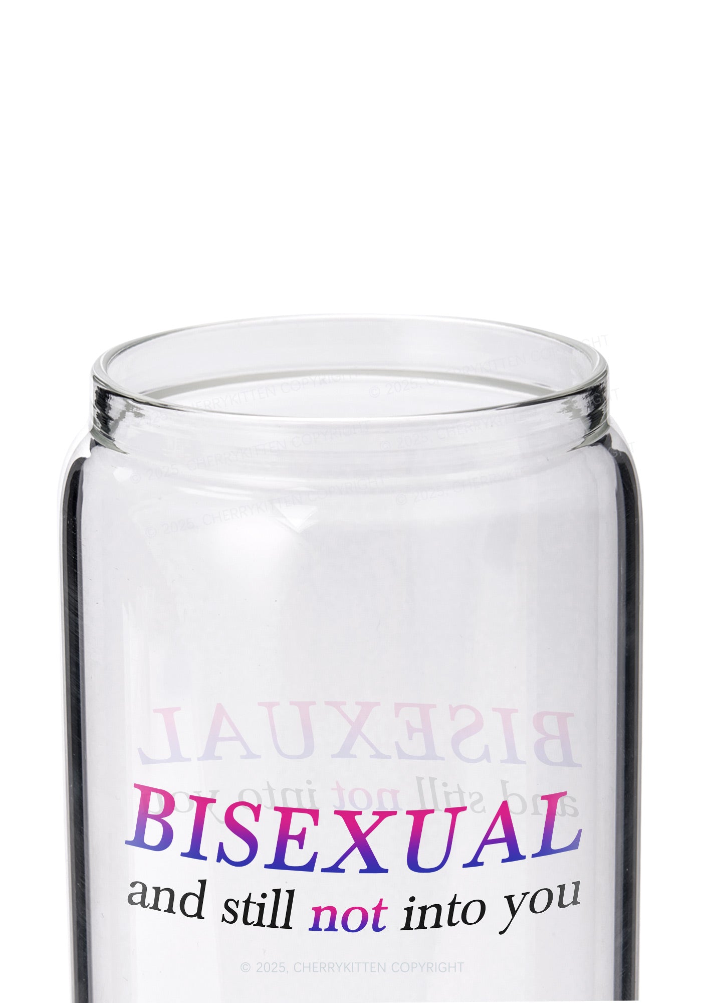 Bisexual And Still Not Into You Pride Y2K Printed Glass Cup Cherrykitten