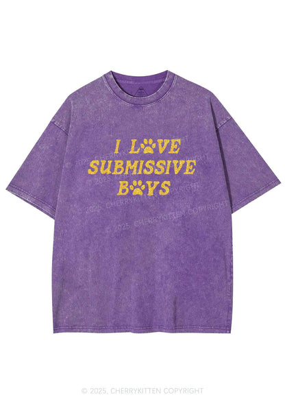 Glitter I Love S Boys Y2K Shirts Washed Tee Cherrykitten