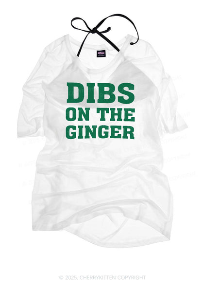 Dibs On The Ginger St Patricks Y2K Sheer Boyfriend Tee Cherrykitten