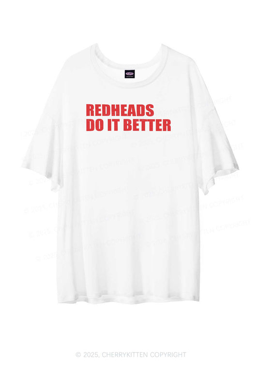 Redheads Do It Better Y2K Sheer Boyfriend Tee Cherrykitten