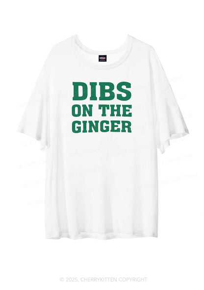 Dibs On The Ginger St Patricks Y2K Sheer Boyfriend Tee Cherrykitten