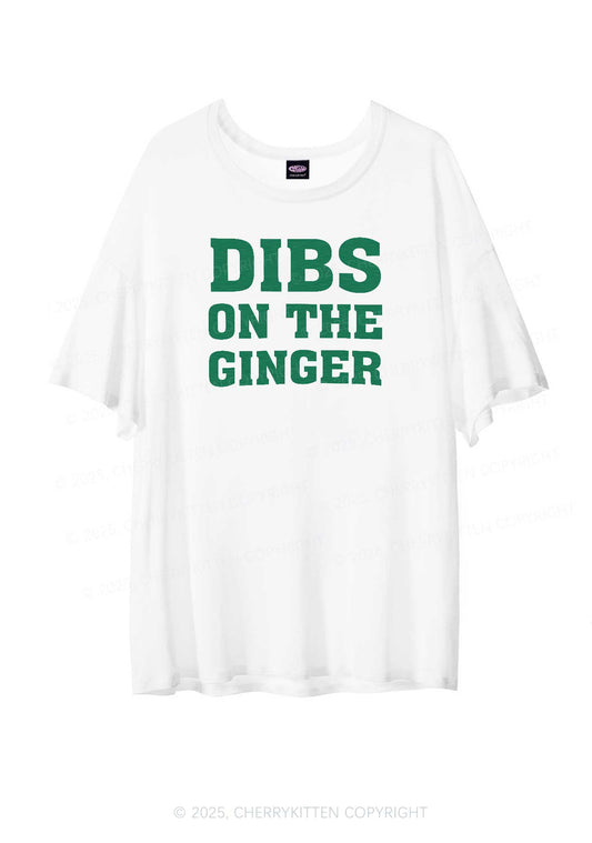 Dibs On The Ginger St Patricks Y2K Sheer Boyfriend Tee Cherrykitten