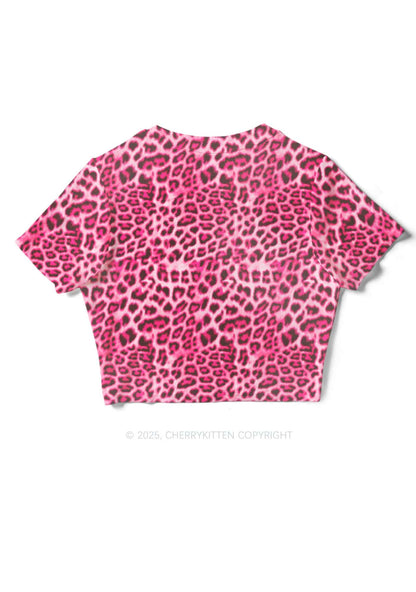 Pink Leopard Y2K Mesh Crop Top Cherrykitten