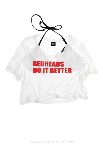 Redheads Do It Better Y2K Sheer Crop Tee Cherrykitten