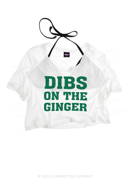 Dibs On The Ginger St Patricks Y2K Sheer Crop Tee Cherrykitten