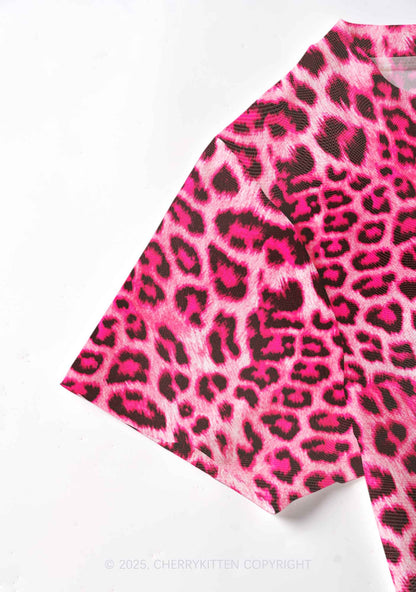 Pink Leopard Y2K Mesh Crop Top Cherrykitten