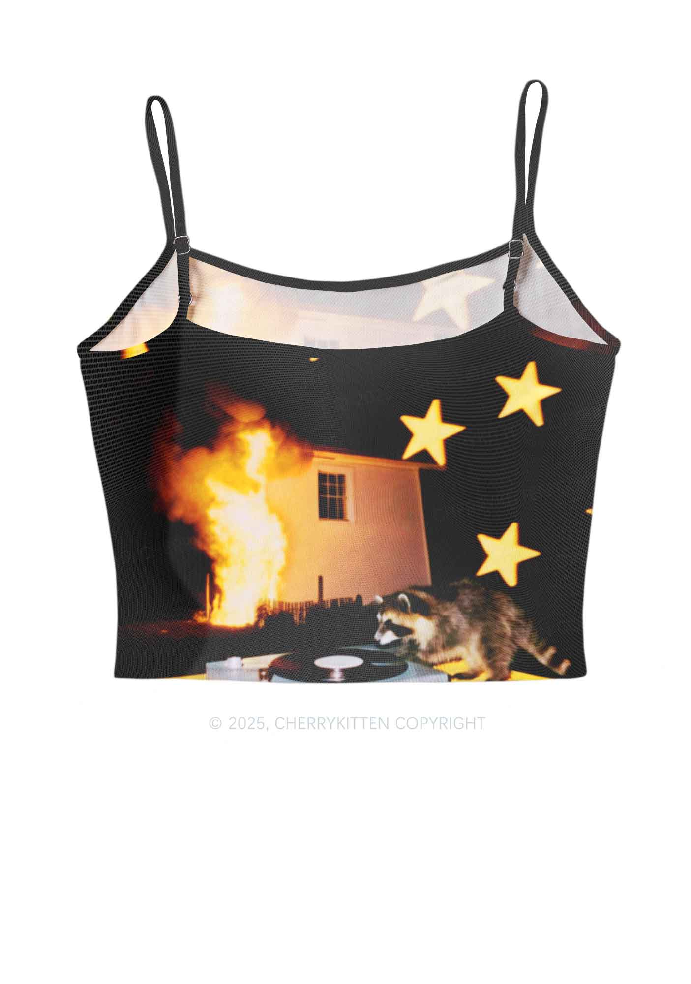DJ Raccoon Y2K Mesh Cami Tank Cherrykitten
