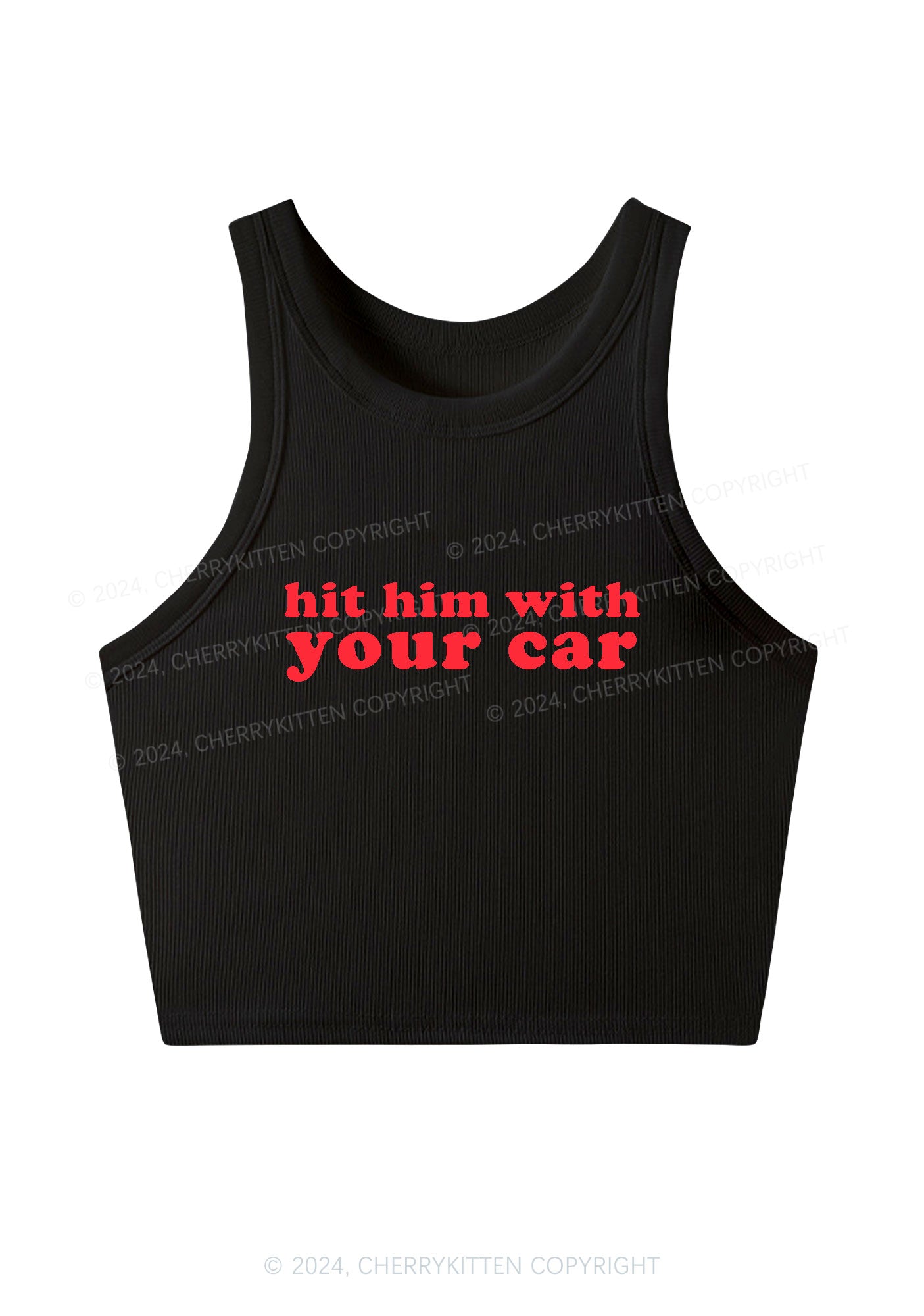 Hit Him Y2K Crop Tank Top Cherrykitten