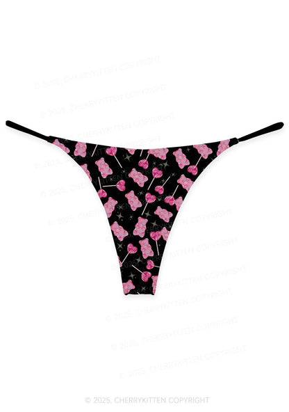 Lollipops Gummies Valentine's Day Y2K Print Couples Boxer Thong Set Cherrykitten
