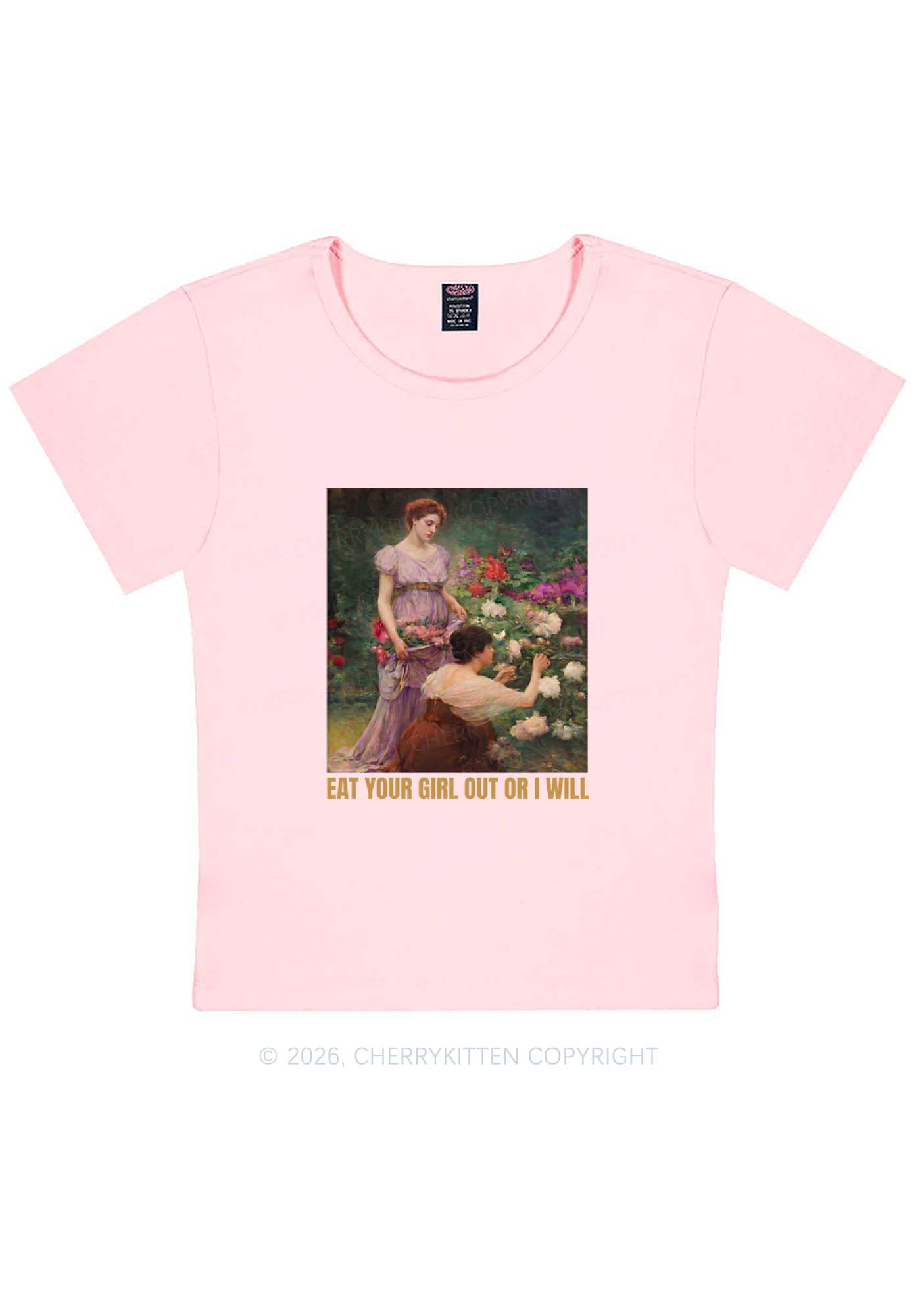 Eat Your Girl Out Painting Pride Y2K Baby Tee Cherrykitten