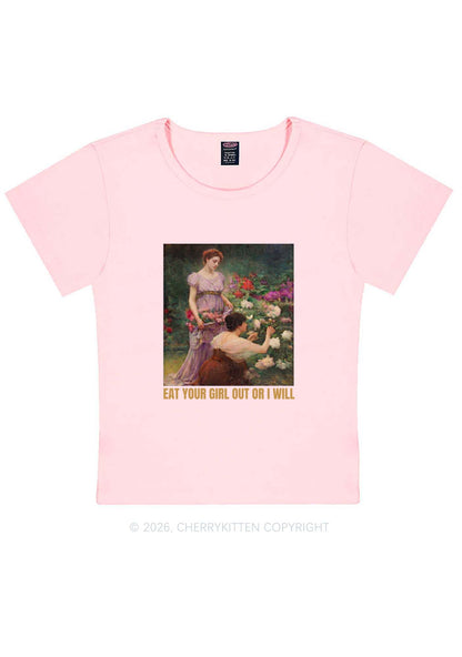 Eat Your Girl Out Painting Pride Y2K Baby Tee Cherrykitten