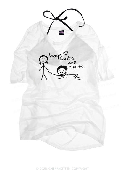 Boys Make Gr8 Pets Y2K Sheer Boyfriend Tee Cherrykitten