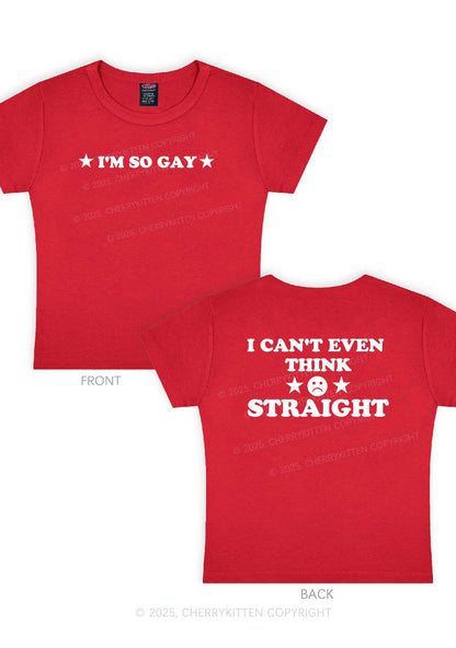 Im So Gay Two Sides Pride Y2K Baby Tee Cherrykitten