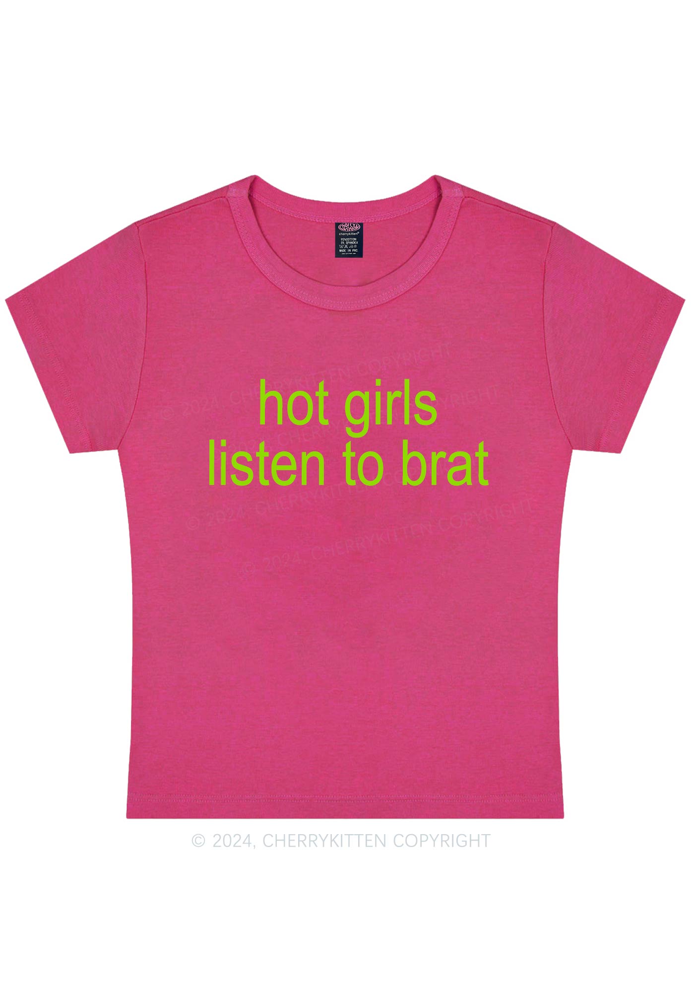 Hot Girls Listen To Brat Y2K Baby Tee Cherrykitten