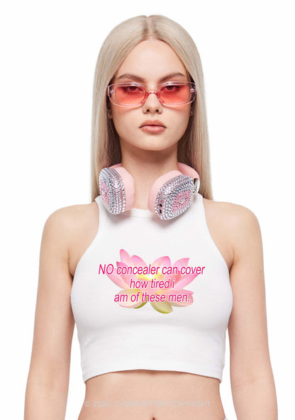 No Concealer Can Cover Men Y2K Crop Tank Top Cherrykitten