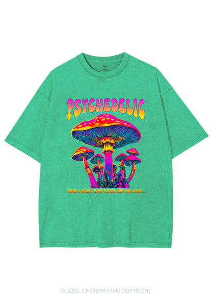Psychedelic Mushroom Y2K Shirts Washed Tee Cherrykitten
